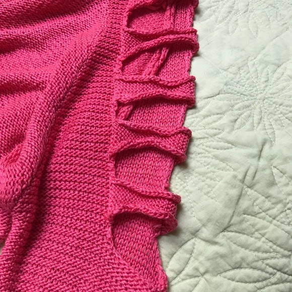 Pink Sweater with Peek-a-Boo arms Size: Large - Picture 5 of 7